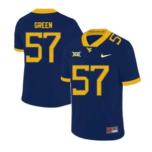 Men's West Virginia Mountaineers NCAA #57 Nate Green Navy Authentic Nike 2019 Stitched College Football Jersey BI15U33WV